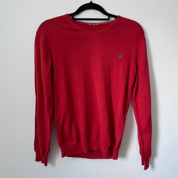 Zara Boys Red V-neck Long Sleeve Seahorse Sweater - Picture 1 of 6
